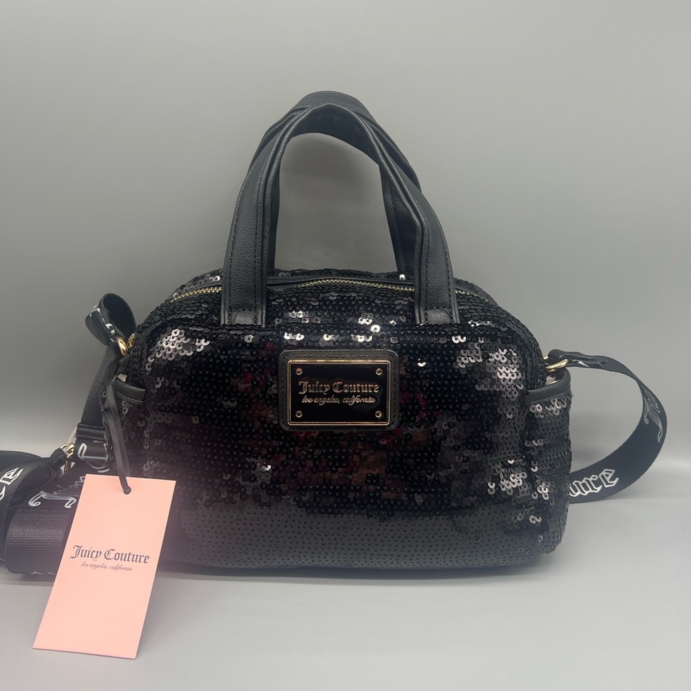 Juicy Couture Black Sequin Satchel Bag